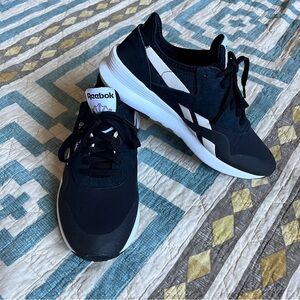 Reebok Women’s Classic Nylon Sneakers (Black/White)